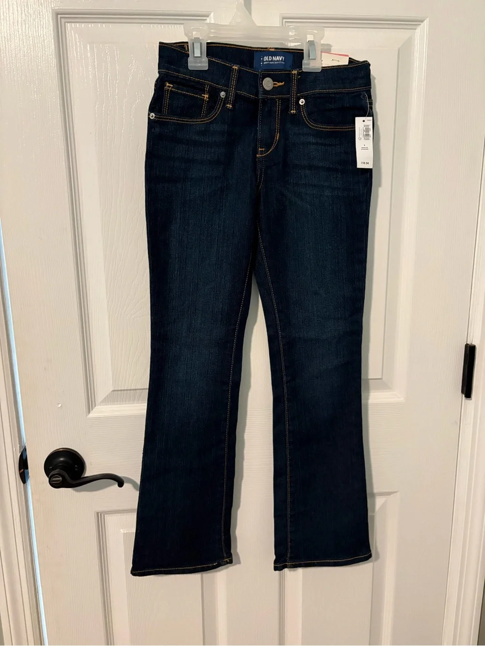 Old Navy Dark Blue Flare Jeans with Contrast Stitching